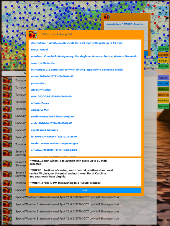 Instant NOAA Alerts 3D Elite iPad screenshot 6 - Weather app