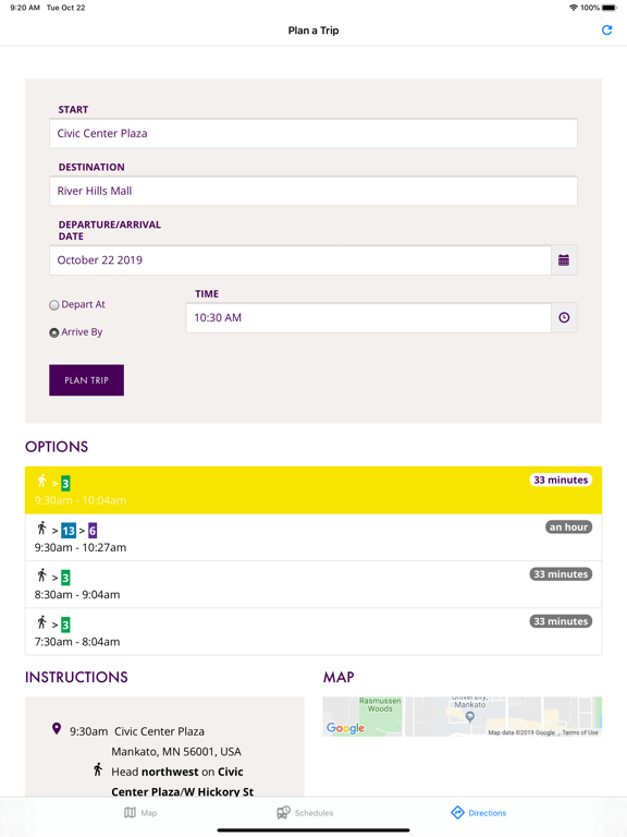 Bus Mankato iPad screenshot 7 - Navigation app