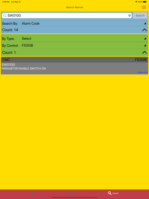 CNC Alarm Tool iPad screenshot 6 - Reference app