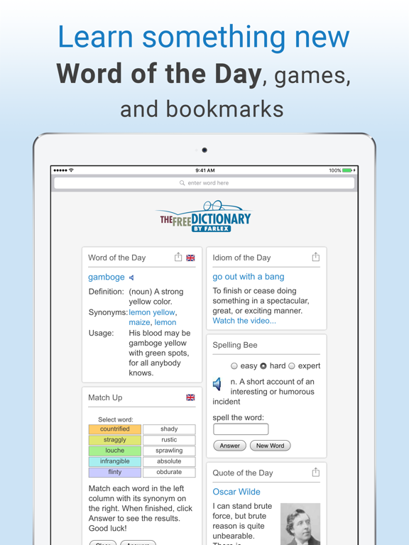 Dictionary and Thesaurus Pro iPad screenshot 5 - Reference app