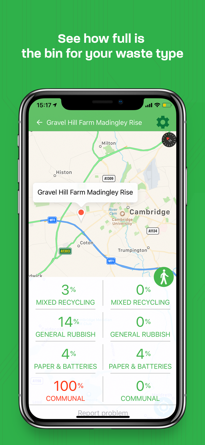 Waste monitoring app Sensoneo