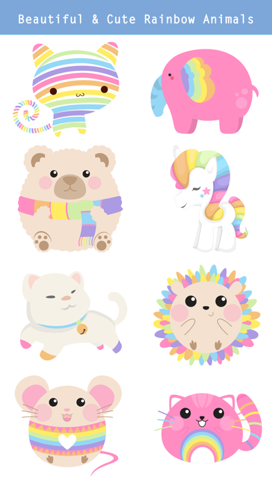 Screenshot #2 pour Rainbow Animal Stickers