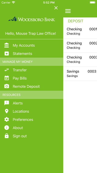 Screenshot #1 pour Woodsboro Bank's MobileBanking