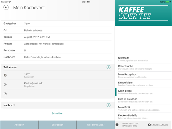 Kaffee oder Tee iPad screenshot 4 - Entertainment app
