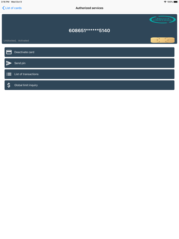 Screenshot #6 pour SASCO CONTROL Cardholder