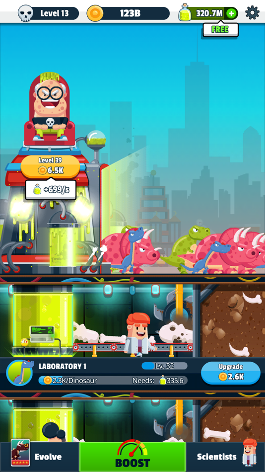 #2. Dino Chaos Idle (iOS) Bởi: R.G.B. FreezeNova