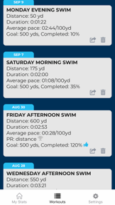 My Swim Tracker screenshot