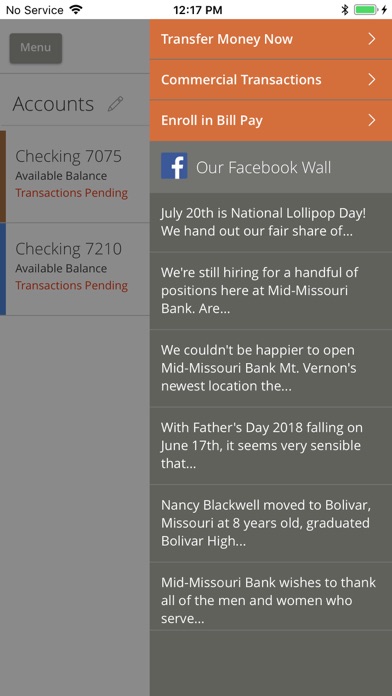 Mid-Missouri Bank Screenshot