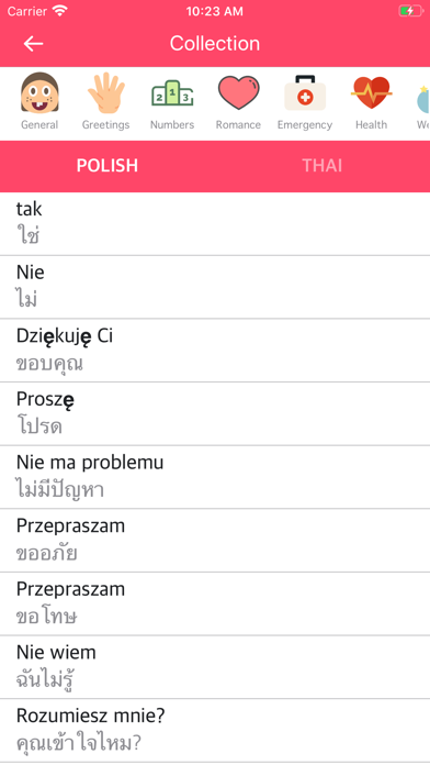 Screenshot #1 pour Polish Thai Dictionary