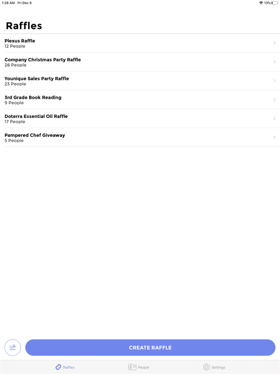 Riffle Raffle iPad screenshot 6 - Productivity app
