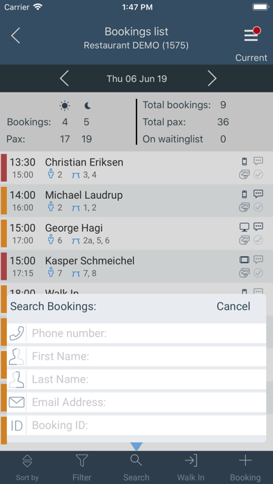 DinnerBooking Business Screenshot