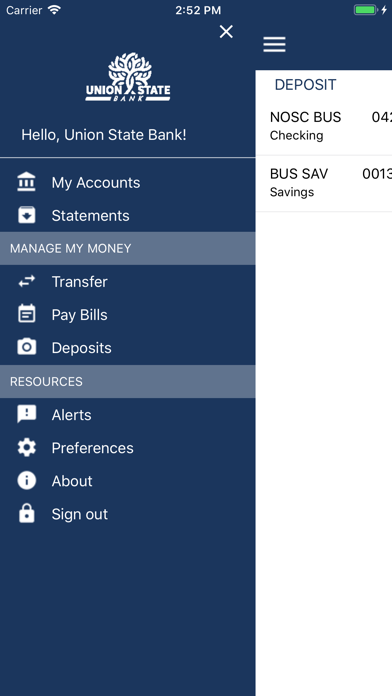 Screenshot #1 pour USB goMobile Banking