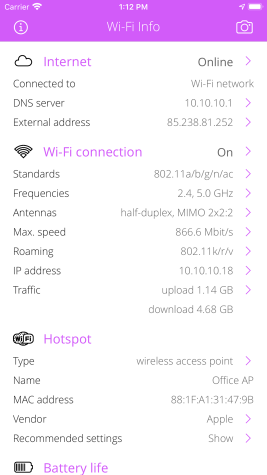 Wi-Fi Info - 1.22 - (iOS)