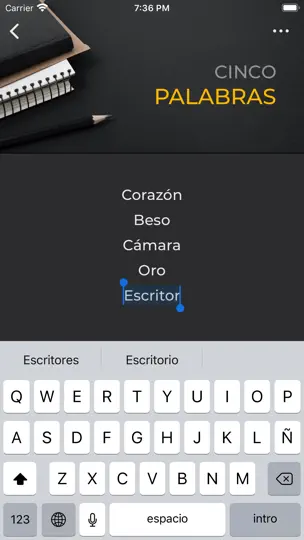 Captura de pantalla de IDeas Para Escribir en iPhone 5