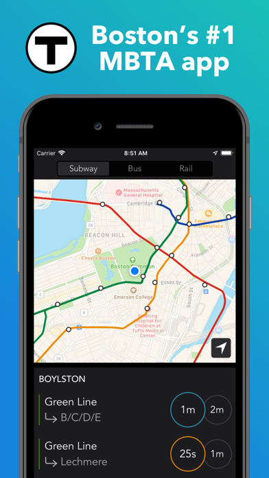 ProximiT: MBTA Boston Transit Screenshot