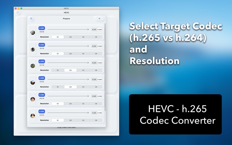 hevc : convert h.265 and h.264 iphone screenshot 3