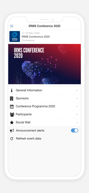 IRMS Conference 2020(圖2)-速報App