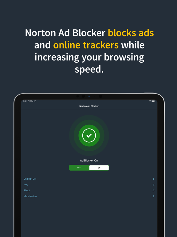 Norton Ad Blocker: Browse faster. Save data. Eliminate ads in Safari. screenshot