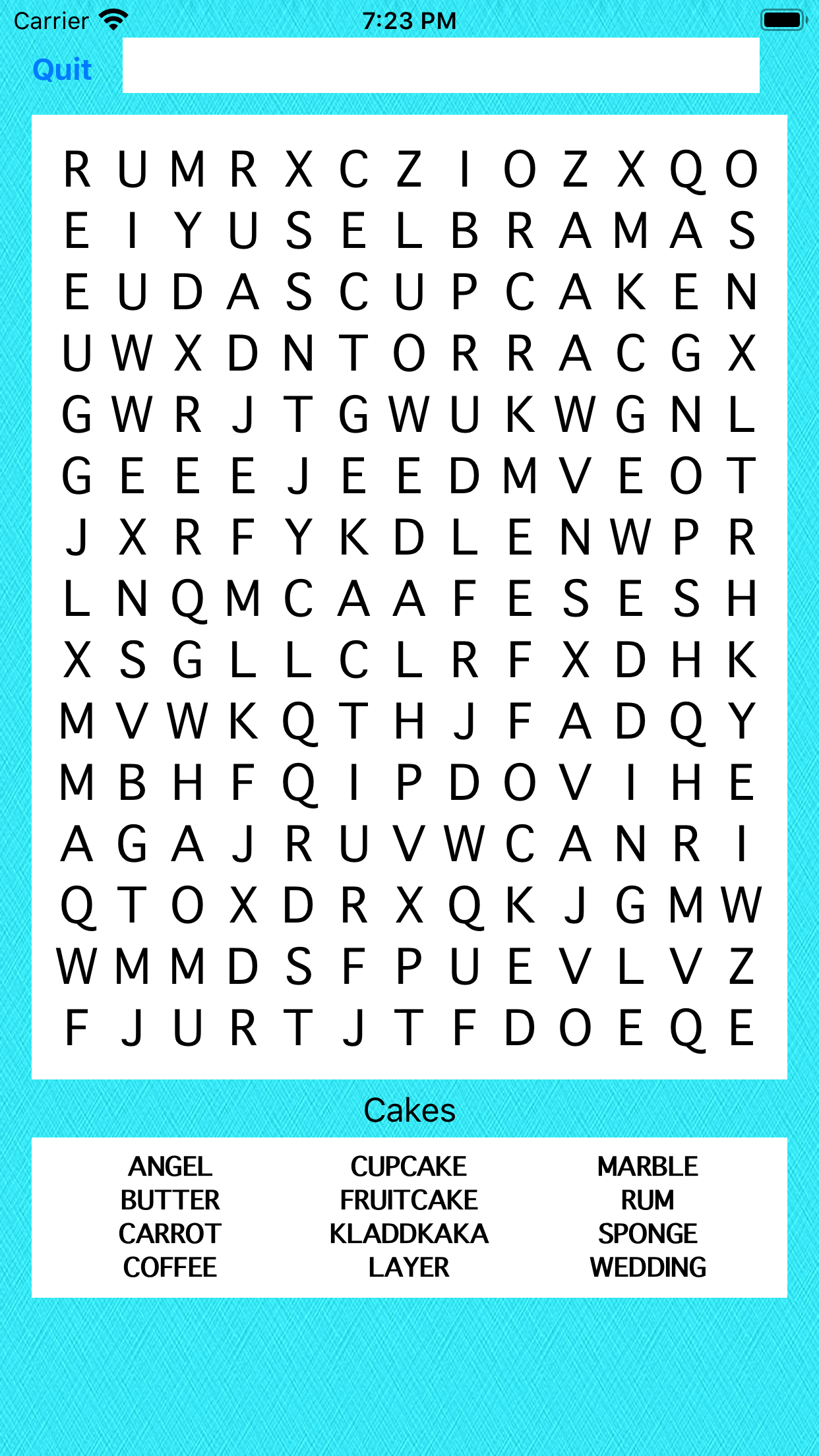 Food Word Search