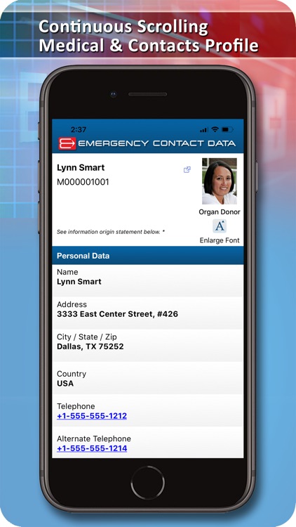 Emergency Contact Data