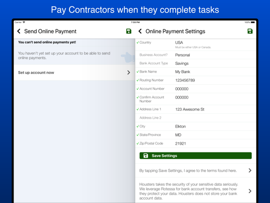 Housters Property Management iPad screenshot 4 - Business app