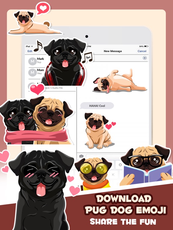 Pug Puppy Dog Emoji & Stickersのおすすめ画像5