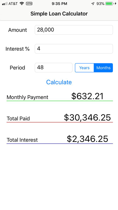 Screenshot #3 pour Simple Loan Calculator SS