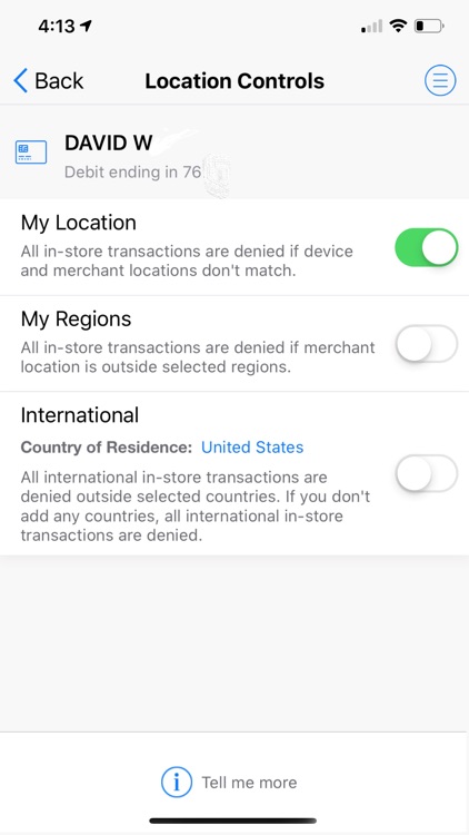 CFB Card Control App