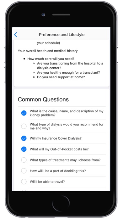 Kidney Choices Screenshot