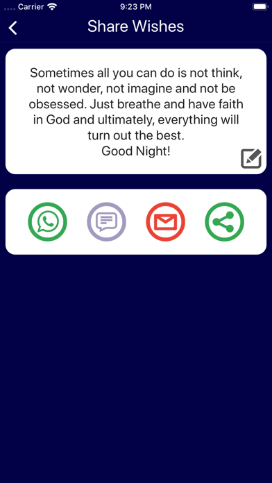 Good Night SMS Screenshot