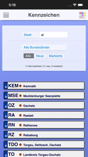 Screenshot von Autokennzeichen - Lite auf dem iPhone 2