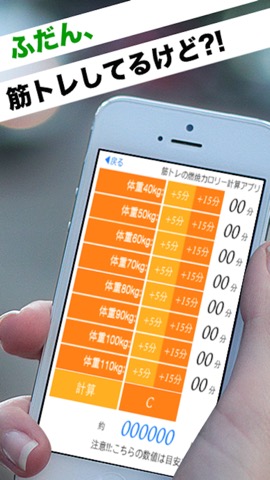 筋トレ燃焼カロリー計算アプリ - きんとれアプリ -のおすすめ画像1