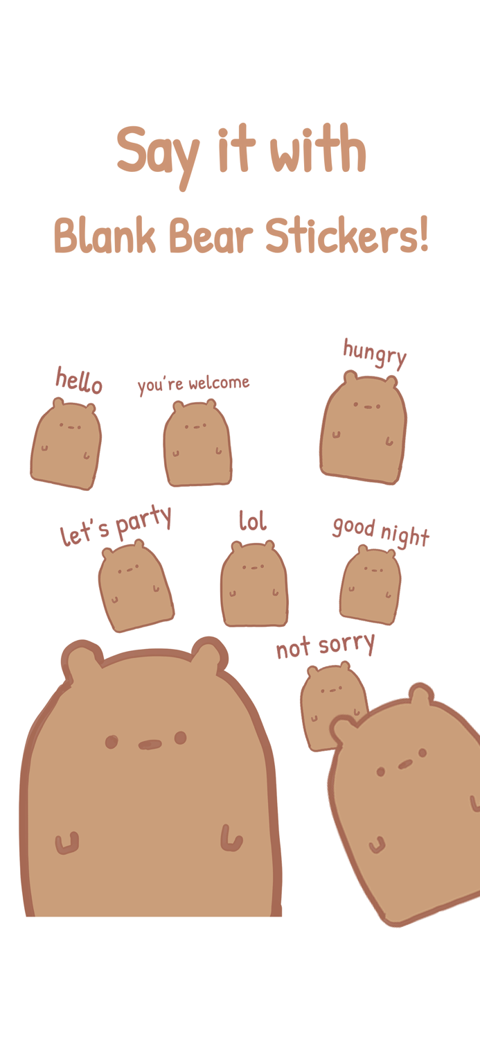 Blank Bear Stickers