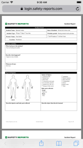 Safety Incident Reports | SR screenshot