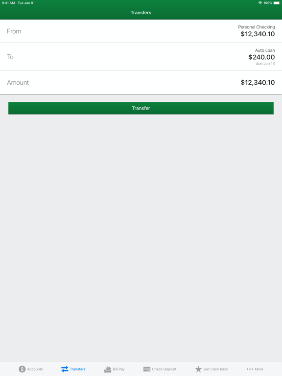 TVFCU Mobile Banking iPad screenshot 4 - Finance app
