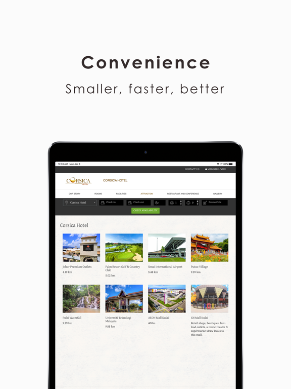 Corsica Hotel - Booking iPad screenshot