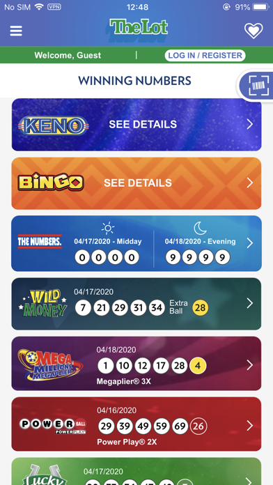 Rhode Island Lottery Screenshot