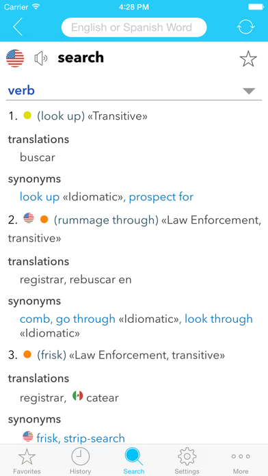 Screenshot #1 pour English Spanish Dictionary C.