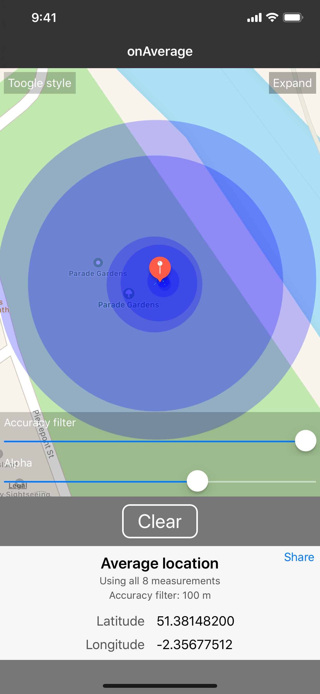 onAverage - GPS Averaging