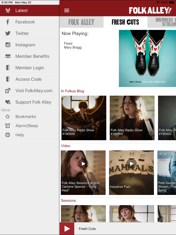 Folk Alley Player iPad screenshot 4 - Music app