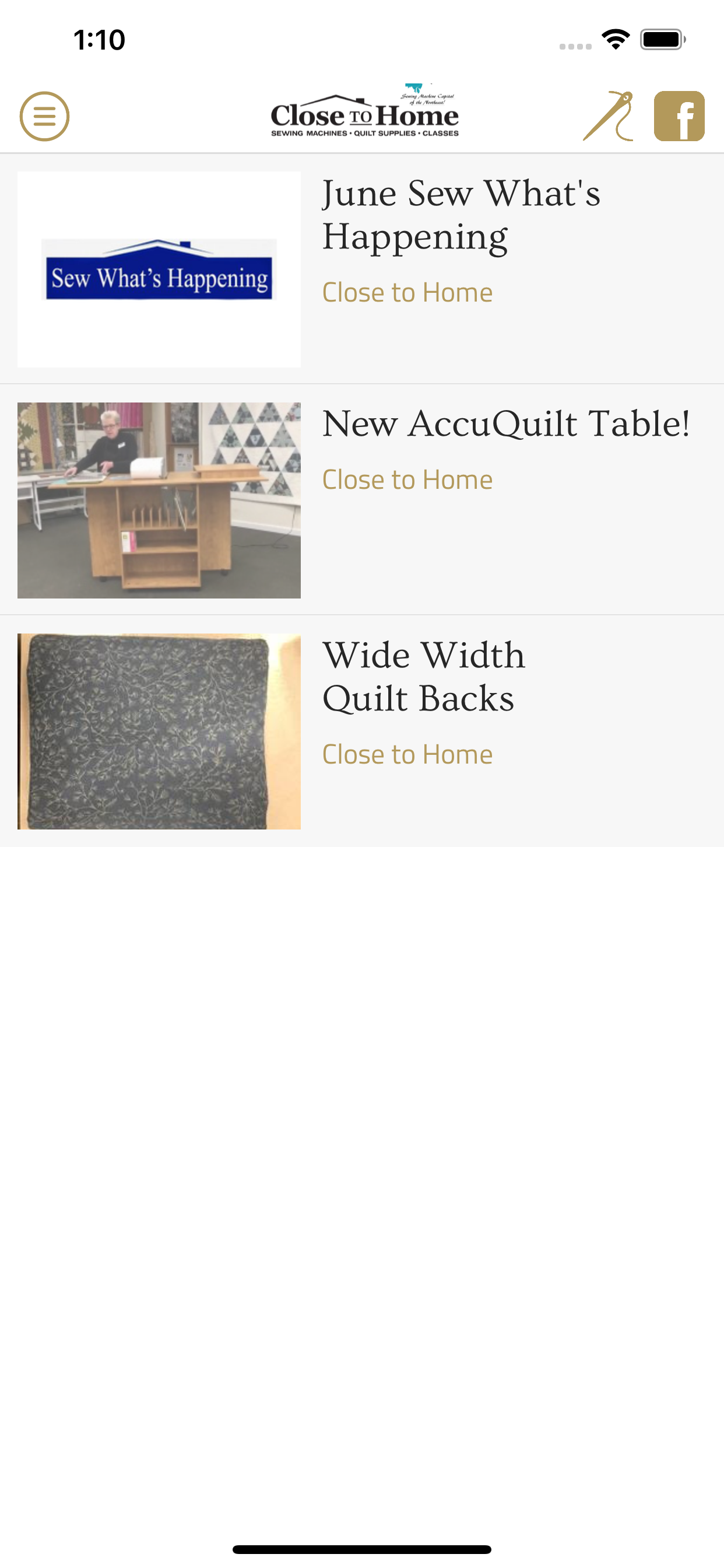 Close to Home sewing center screenshot 2