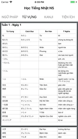 Game screenshot Học Tiếng Nhật N5 apk