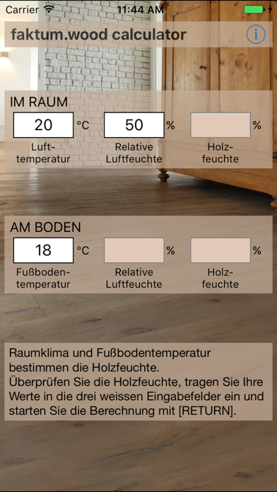 Holzfeuchterechner screenshot 1