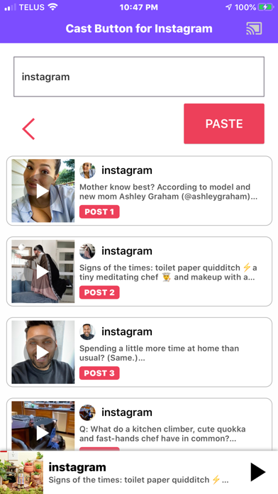 Cast Button 4 Instagram Video screenshot 2