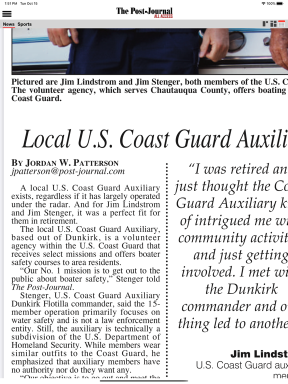 The Post-Journal All Access iPad screenshot