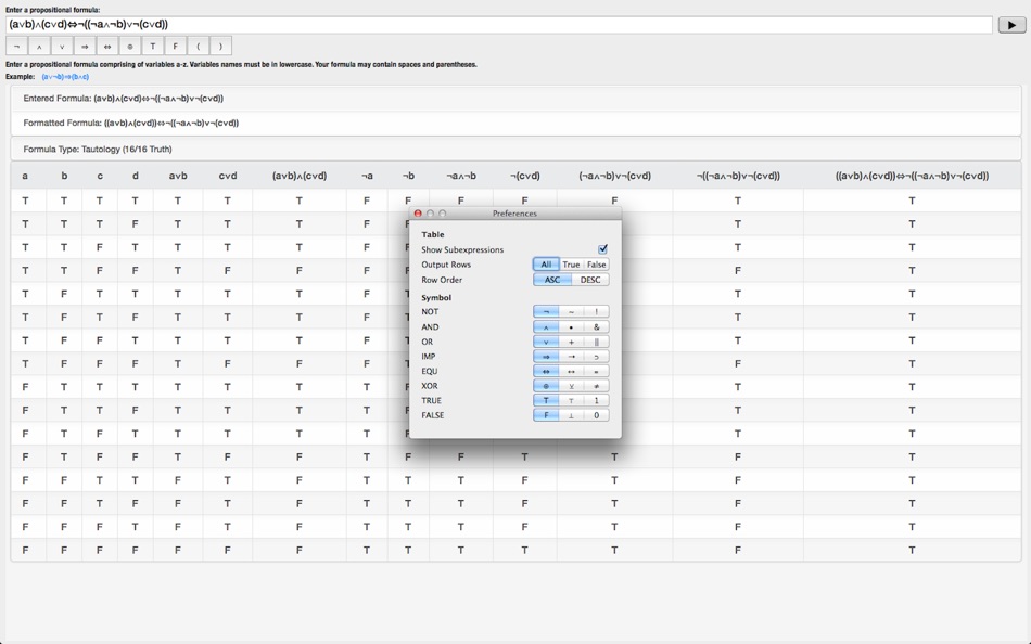#4. Truth Table Builder (macOS) 由: Ketan Appa