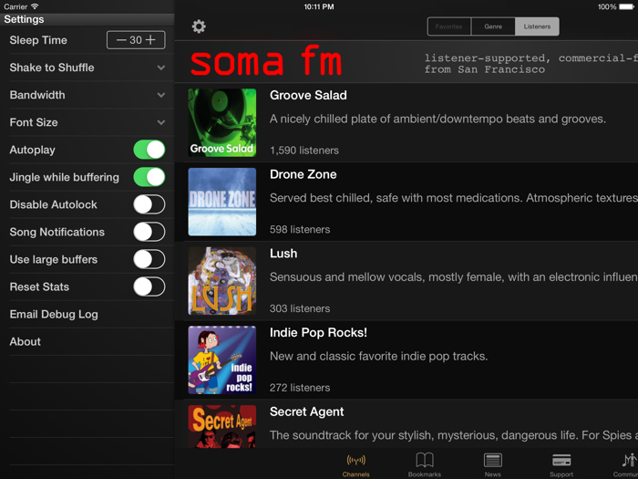 SomaFM Radio Player