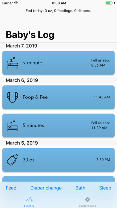 Screenshot #2 pour Newborn Logbook