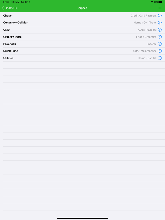myBill$ Lite iPad screenshot 8 - Finance app