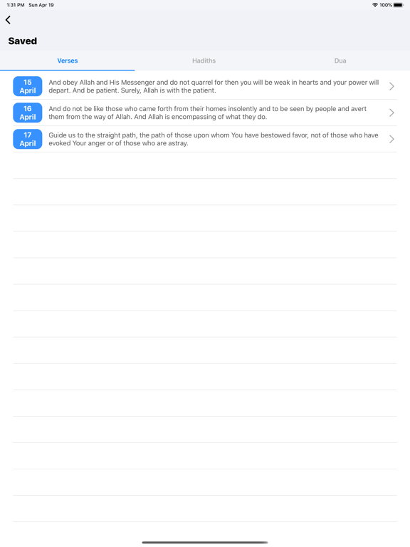 Daily Hadith Dua Quran iPad screenshot 4 - Reference app